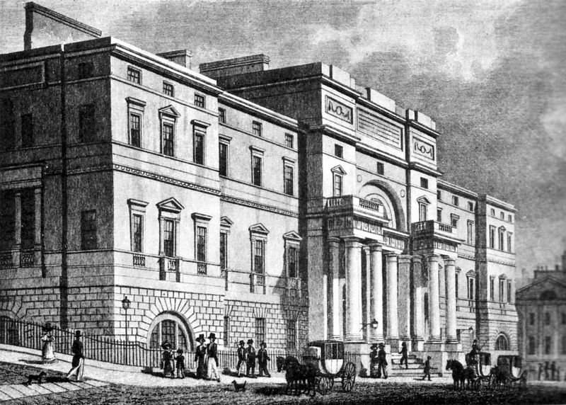 The east facade of the University of Edinburgh as built in 1827